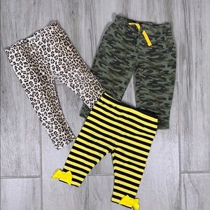 LOT 9-12 moth leggings stripes leopard army print